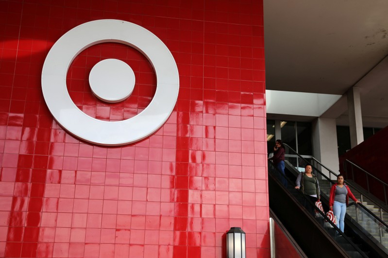 FILE PHOTO: People exit a Target store in Azusa