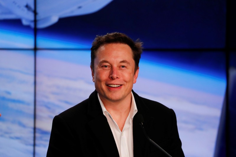 SpaceX founder Musk speaks at a post-launch news conference in Cape Canaveral
