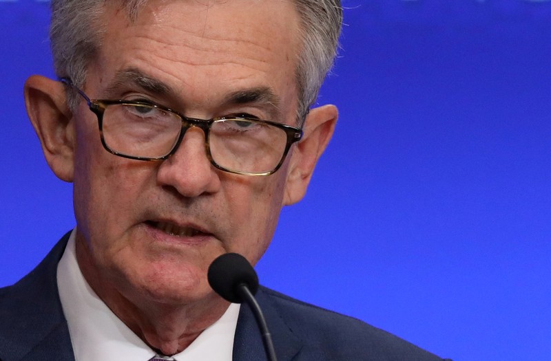 FILE PHOTO: Federal Reserve Chairman Jerome Powell speaks at the Council on Foreign Relations in New York