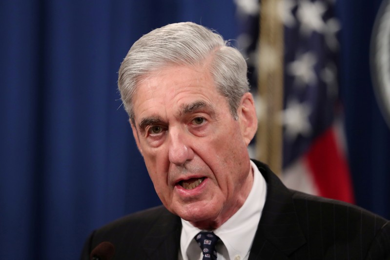 FILE PHOTO: U.S. Special Counsel Robert Mueller makes a statement on his investigation into Russian interference in the 2016 U.S. presidential election at the Justice Department in Washington