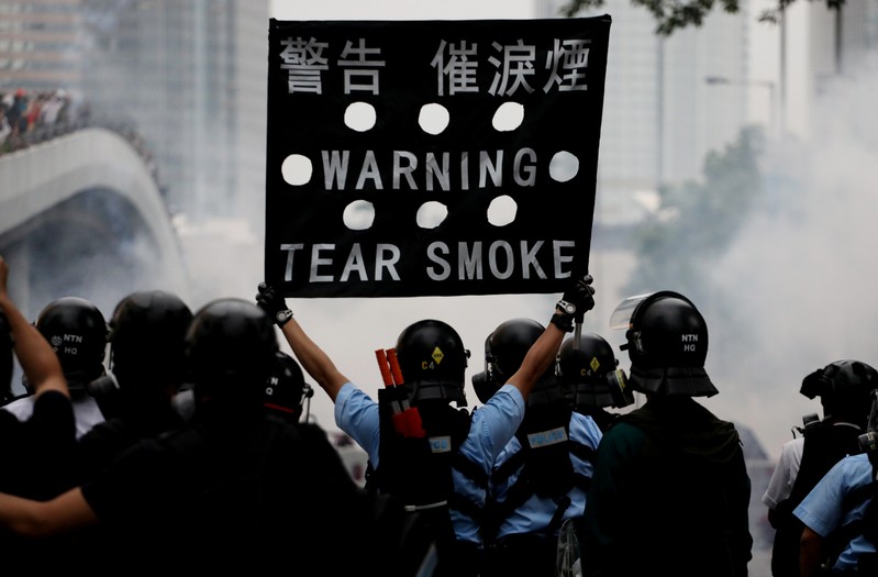 Protesters demonstrate against a proposed extradition bill in Hong Kong