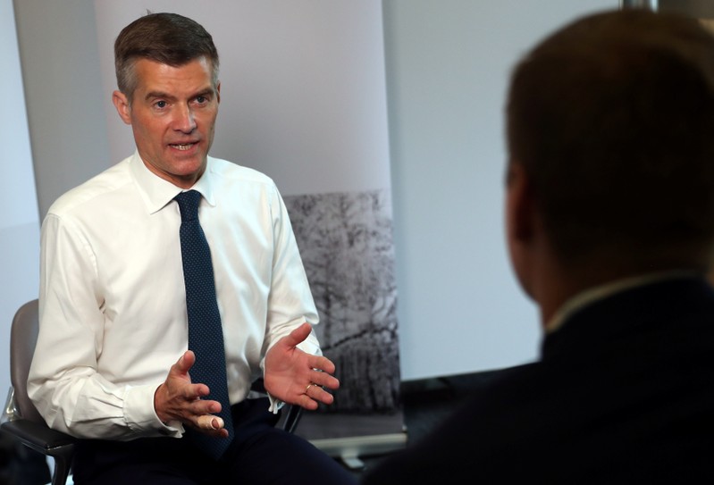 Conservative Party leadership candidate Mark Harper speaks during an interview with Reuters, after launching his campaign for the Conservative Party leadership