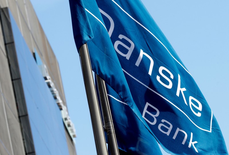 FILE PHOTO: Danske Bank flag flutters at the bank's Estonian branch in Tallinn