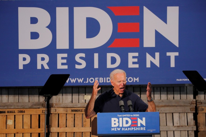 FILE PHOTO: Democratic 2020 U.S. presidential candidate Biden's campaign stop in Londonderry