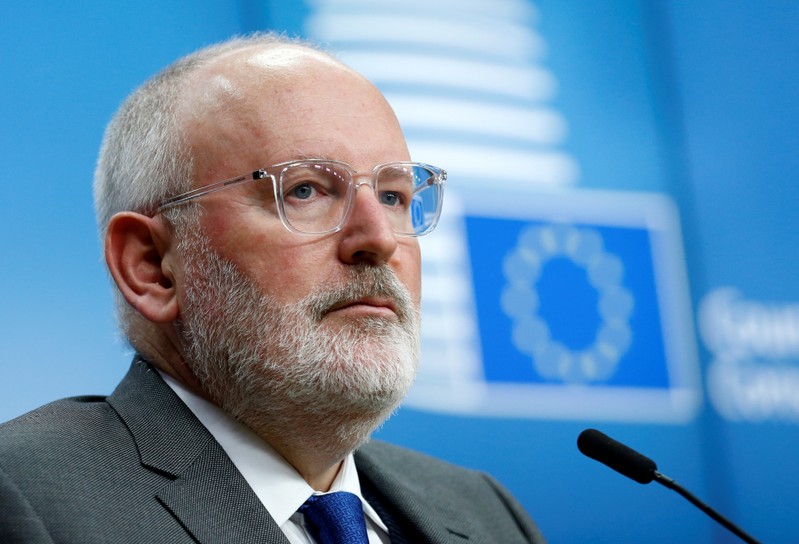 European Commission First Vice-President Frans Timmermans addresses a news conference during a European Union's General Affairs Council in Brussels