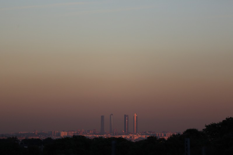 Smog is seen over central Madrid