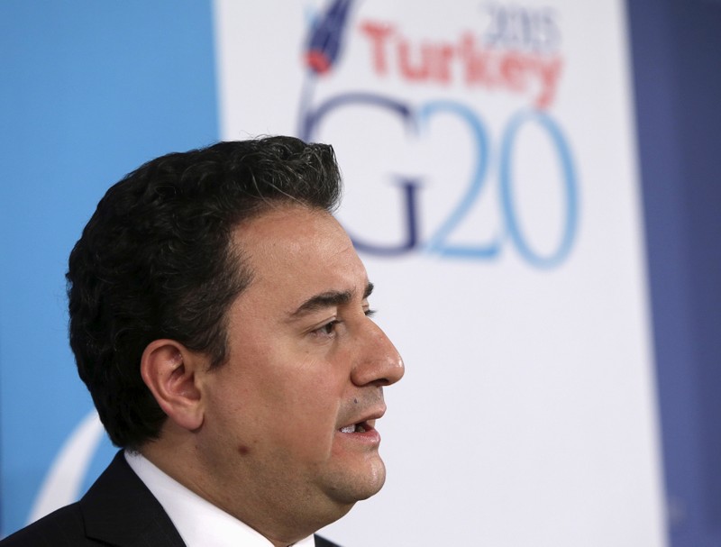 FILE PHOTO: Turkey's Deputy Prime Minister for the Economy Babacan answers question at a news conference during IMF spring meetings in Washington