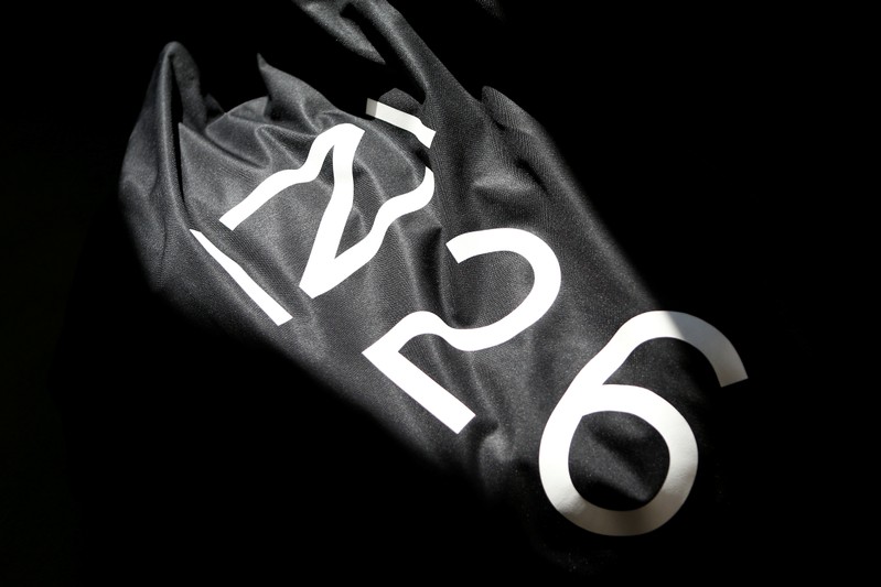 FILE PHOTO: The logo of the Fintech N26 (Number26), seen in the N26 office in Berlin