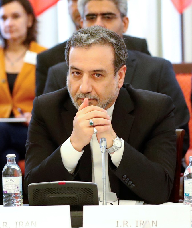 Iran's top nuclear negotiator Araqchi attends a meeting in Vienna