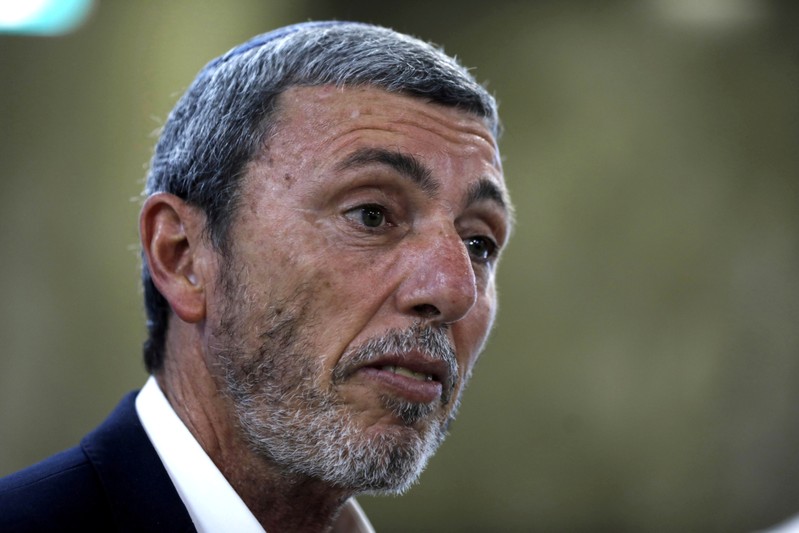 FILE PHOTO: Israel's Education Minister Rafi Peretz arrives to attend the weekly cabinet meeting in Jerusalem