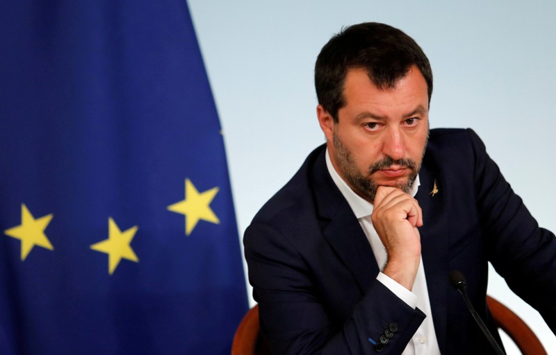 FILE PHOTO: Italian PM Conte and Deputy PM Salvini hold a joint news conference in Rome