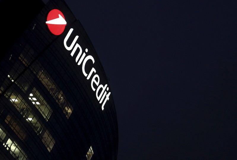 FILE PHOTO: The headquarters of UniCredit bank is seen in downtown Milan, Italy