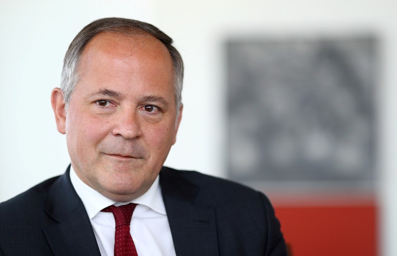 FILE PHOTO: Benoit Coeure, board member of the European Central Bank (ECB), is photographed during an interview with Reuters at ECB headquarters in Frankfurt