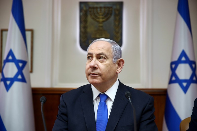 FILE PHOTO: Israeli Prime Minister Benjamin Netanyahu attends the weekly cabinet meeting in Jerusalem