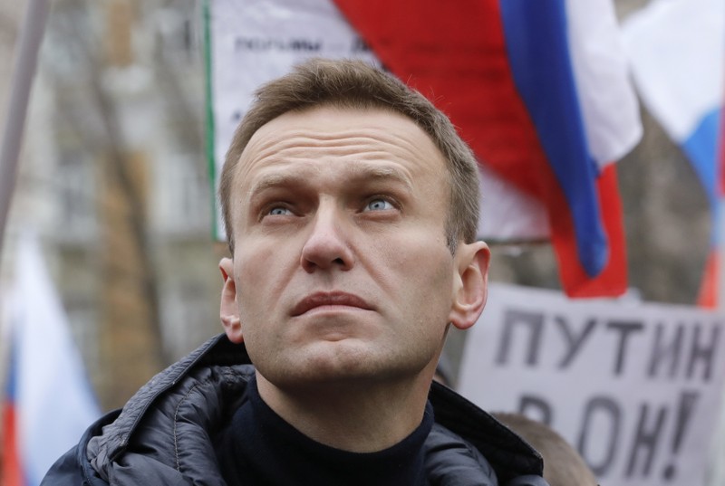 FILE PHOTO: Russian opposition leader Alexei Navalny attends a rally in memory of politician Boris Nemtsov in Moscow