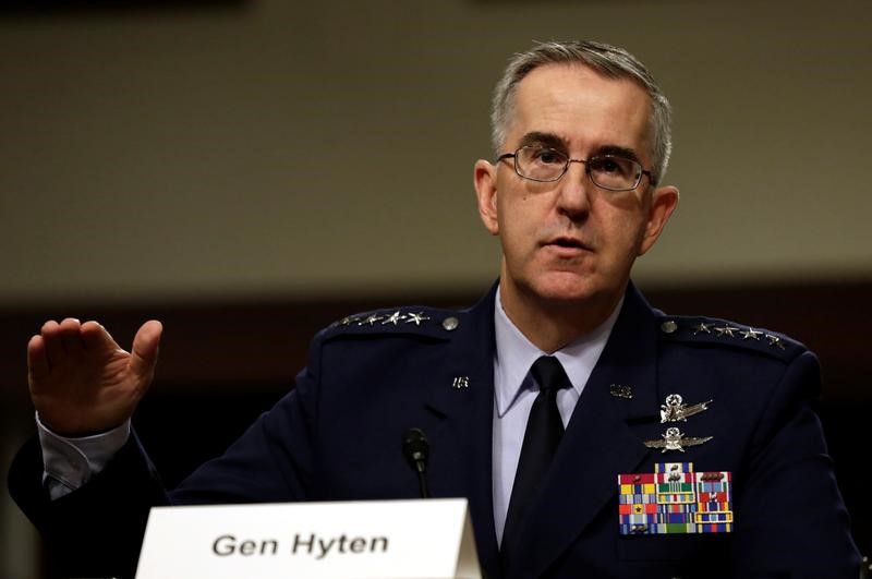 U.S. Air Force General John Hyten, Commander of U.S. Strategic Command, testifies in a Senate Armed Services Committee hearing on Capitol Hill in Washington