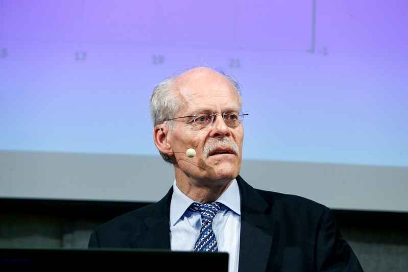 Sweden's Riksbank Governor Stefan Ingves speaks during a news conference presenting decisions on the repo rate and monetary policy, at the Riksbank headquarters in Stockholm