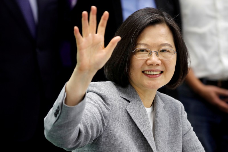 FILE PHOTO: Taiwan President Tsai Ing-wen attends a ceremony to sign up for Democratic Progressive Party's 2020 presidential candidate nomination in Taipei