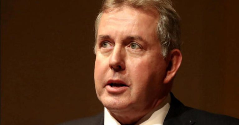 Theresa May stands by Kim Darroch after leaked cables bash Trump
