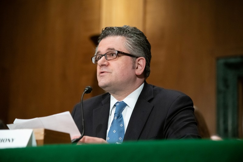 Mark Calabria testifies during a nomination hearing on Capitol Hill in Washington