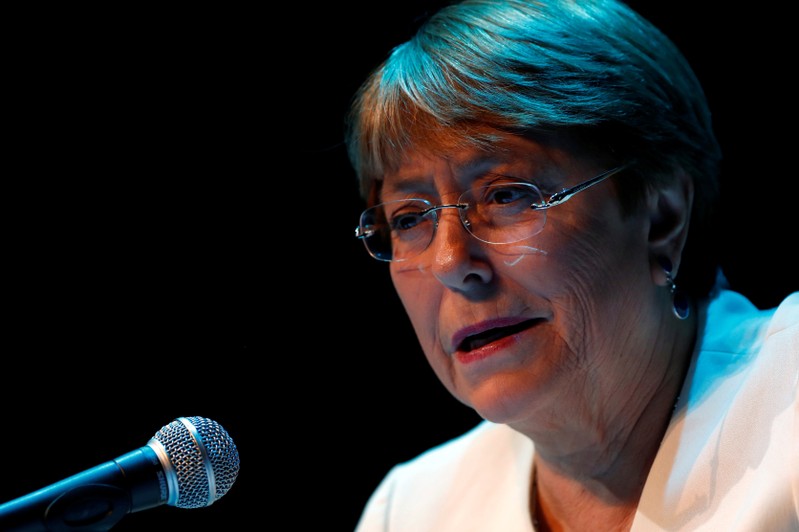 FILE PHOTO: UN High Commissioner for Human Rights Michelle Bachelet holds a news conference in Mexico City
