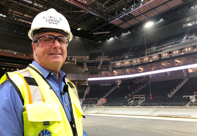 Golden State Warriors NBA basketball team president and COO Welts poses inside the new Chase Center in San Francisco