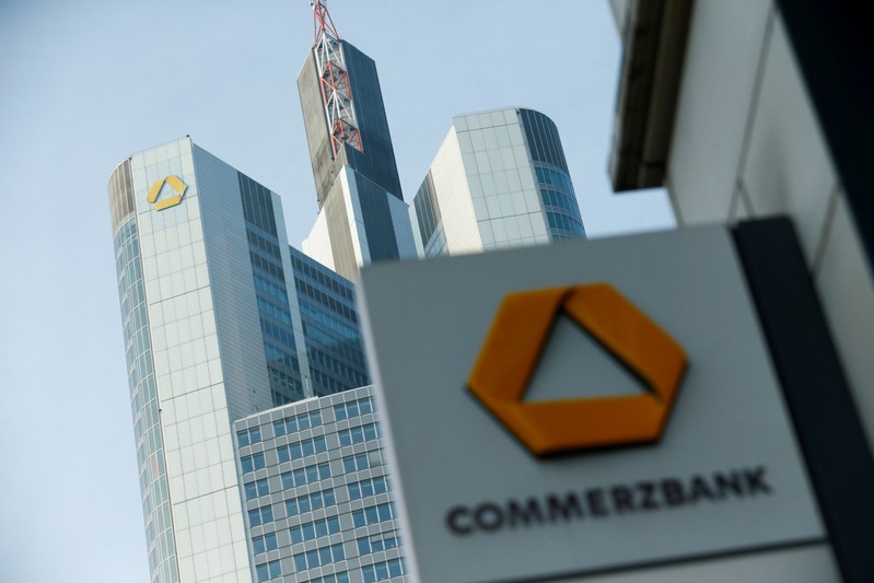 FILE PHOTO: A Commerzbank logo is pictured before the bank's annual news conference in Frankfurt