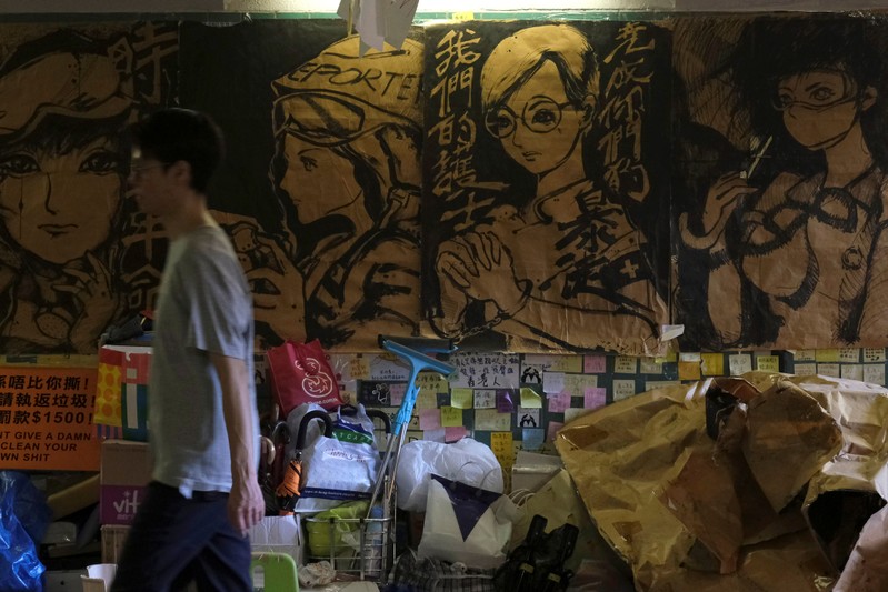 Memos and posters over anti-extradition bill are seen on 