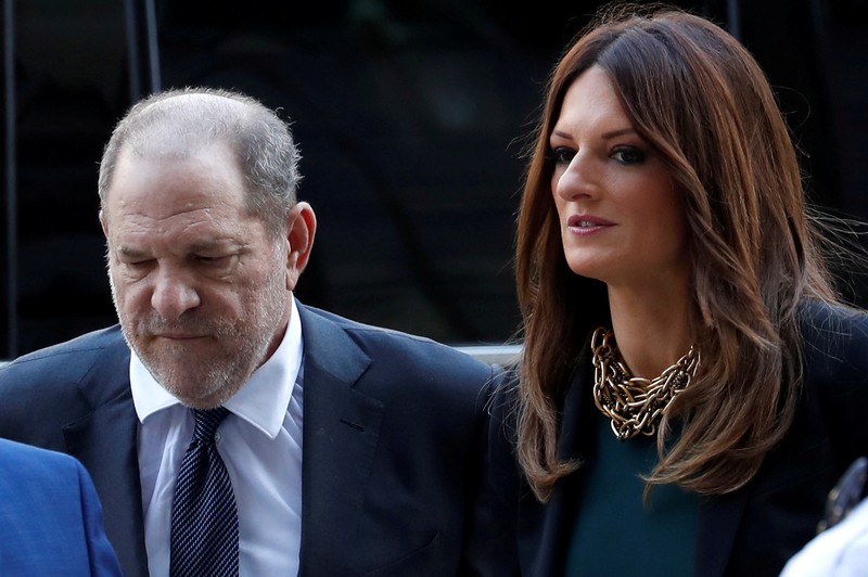 FILE PHOTO: Film producer Harvey Weinstein and his attorney Donna Rotunno arrive at New York State Supreme Court for a hearing on hiring of new lawyers in his rape case in New York