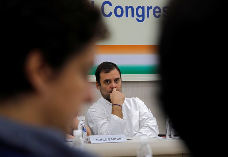 FILE PHOTO: Rahul Gandhi, leader of India's main opposition Congress party, attends a Congress Working Committee (CWC) meeting in New Delhi