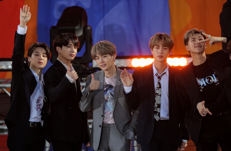 Members of K-Pop band, BTS appear on ABC's 'Good Morning America' show in Central Park in New York