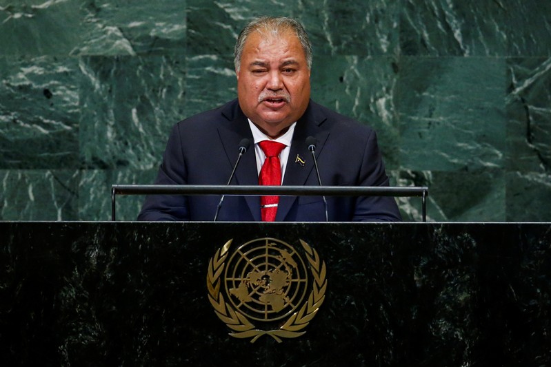 FILE PHOTO: Nauru President Divavesi Waqa addresses the General Assembly in New York
