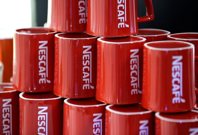 FILE PHOTO - Nescafe cups are seen at Nestle R&D Center in Beijing