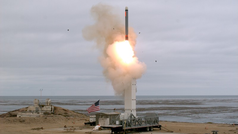 A conventionally configured ground-launched cruise missile is launched by the U.S. Department of Defense (DOD) during a test to inform development of future intermediate-range capabilities at San Nicolas Island