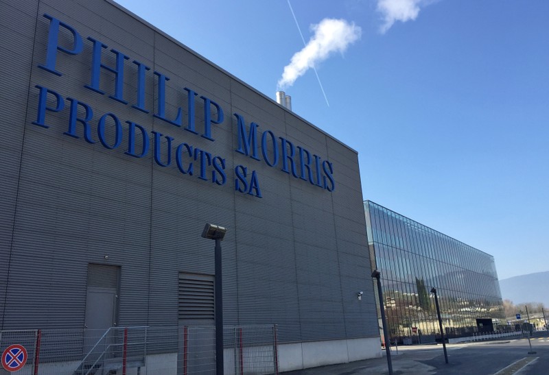 Philip Morris International's research and development headquarters are pictured next to the company's cigarette factory in Neuchatel