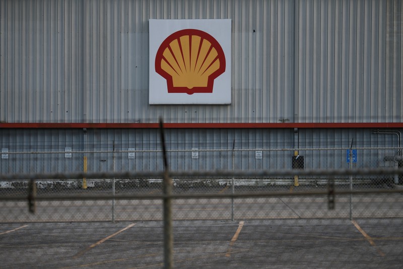 FILE PHOTO - A sign is seen at a Shell facility near the Houston Ship Channel in Galena Park