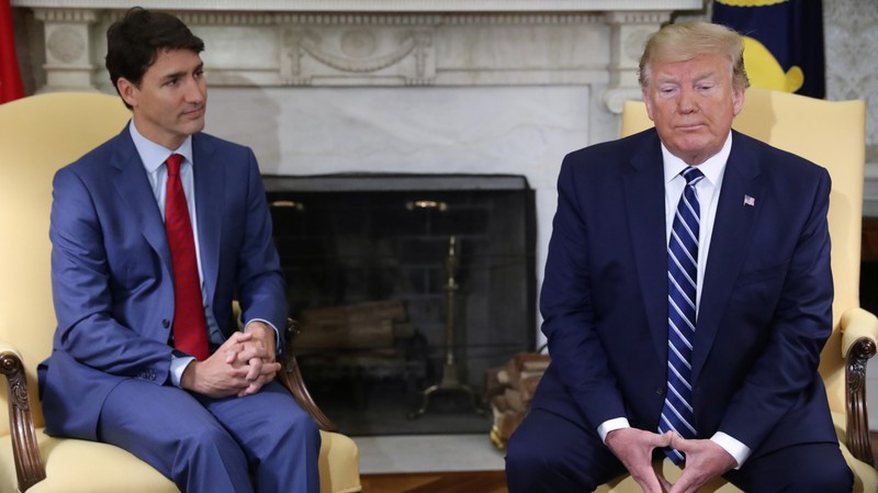 FILE PHOTO: U.S. President Trump meets with Canada's Prime Minister Trudeau at the White House in Washington