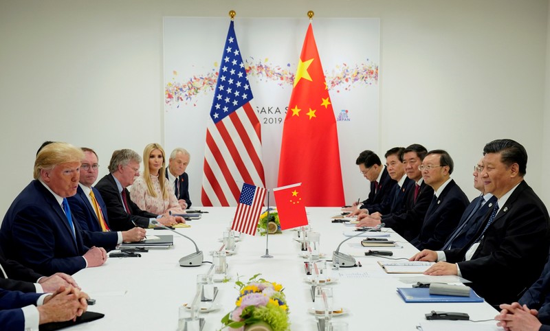 FILE PHOTO: FILE PHOTO: Trump meets Xi at the G20 leaders summit in Osaka, Japan