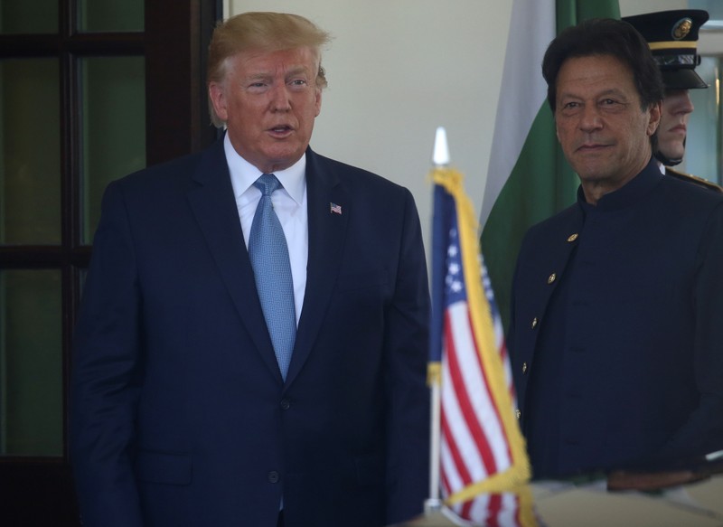 FILE PHOTO: U.S. President Trump welcomes Pakistan’s Prime Minister Khan at the White House in Washington