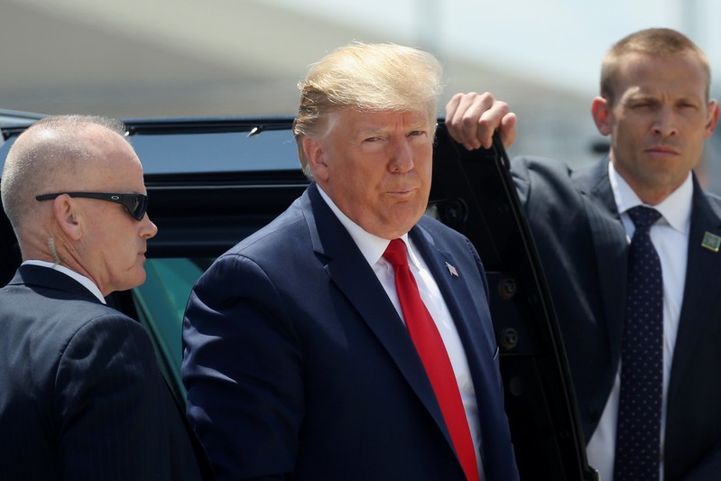 U.S. President Trump departs Wright-Patterson Air Force Base after visiting in wake of mass shooting in Dayton, Ohio