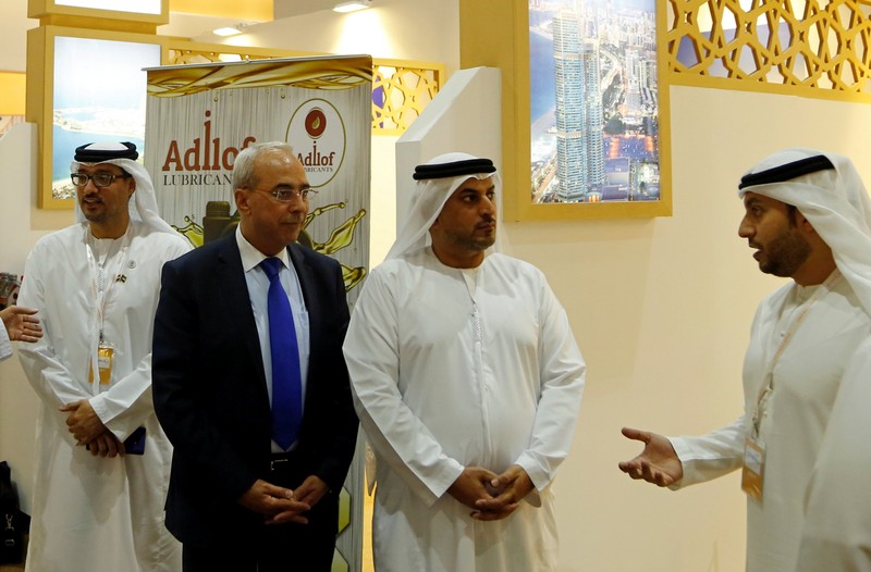 Businessmen from United Arab Emirates attend the annual Damascus International Trade Fair