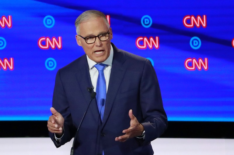 Washington Governor Jay Inslee speaks on the second night of the second U.S. 2020 presidential Democratic candidates debate in Detroit, Michigan, U.S.