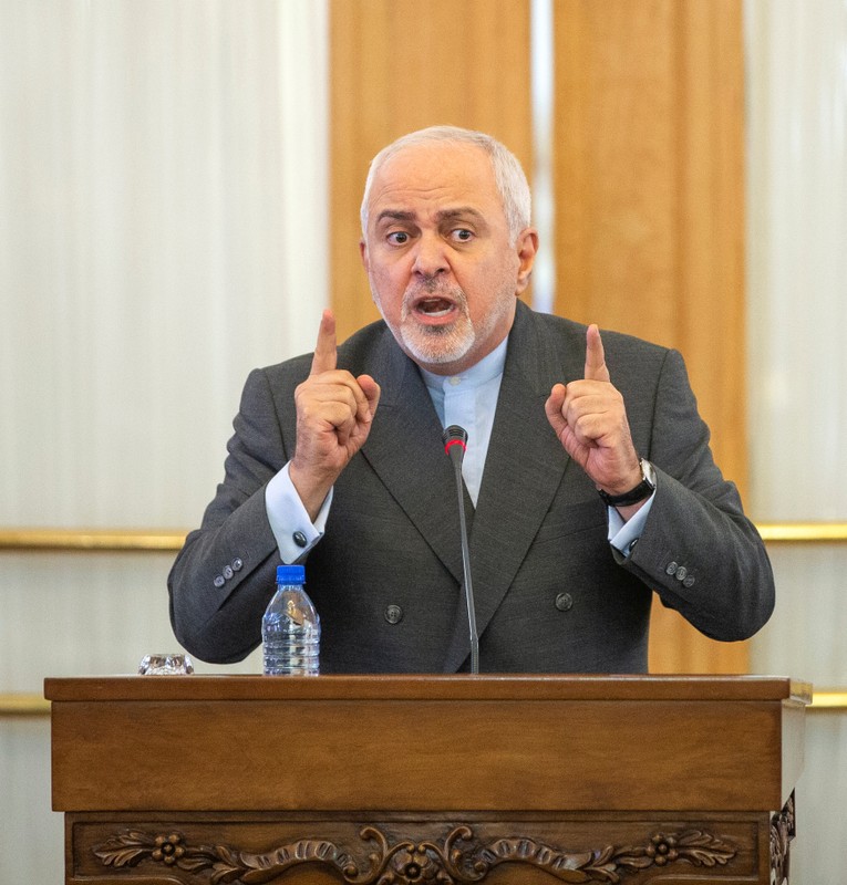 Iran's Foreign Minister Mohammad Javad Zarif gestures during a news conference in Tehran