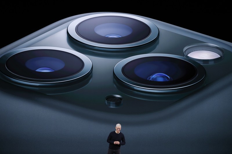 CEO Tim Cook presents the new iPhone 11 Pro at an Apple event at their headquarters in Cupertino