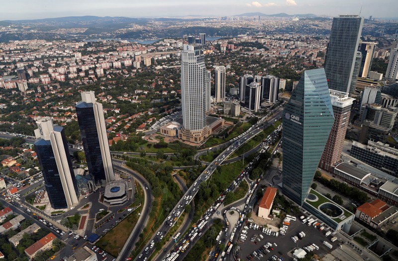 Bussiness and financial district of Levent, which comprises banks' headquarters and popular shopping malls, is pictured in Istanbul