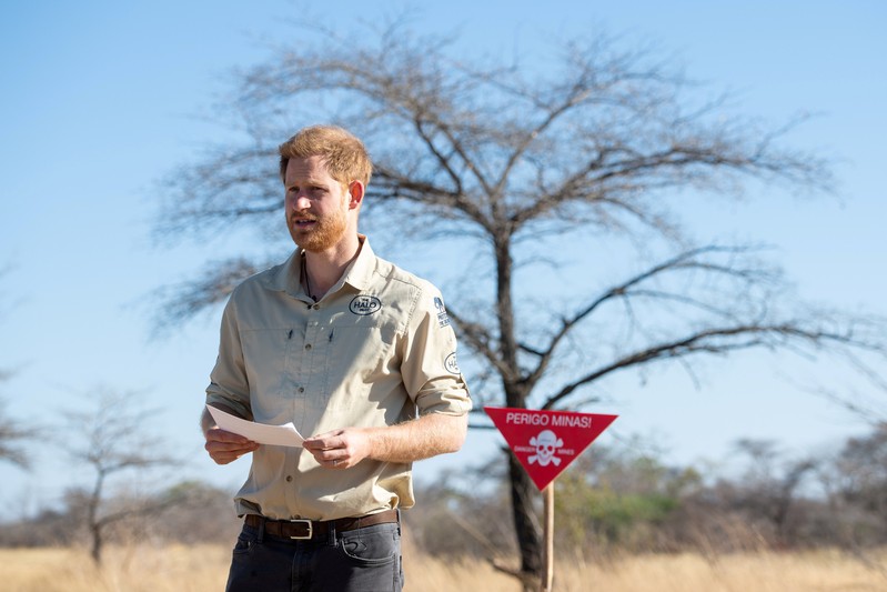 FILE PHOTO: Prince Harry visits landmine project in Dirico Province