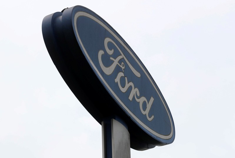 The Ford logo is seen at the Ford oldest Brazil plant in Sao Bernardo do Campo