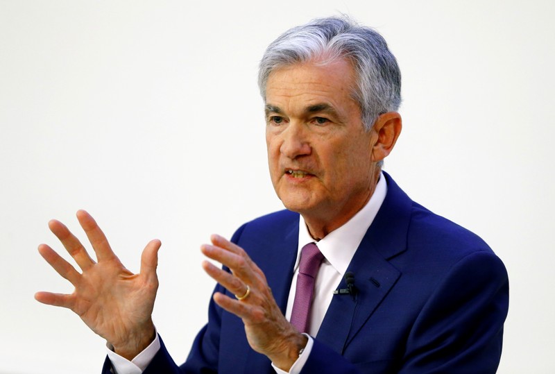 FILE PHOTO: U.S. Federal Reserve Chairman Jerome Powell speaks at a panel discussion at the University of Zurich in Zurich, Switzerland September 6, 2019