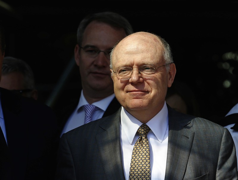 Pfizer Chief Executive Ian Read leaves after appearing at a commons science committee hearing at Portcullis House in London