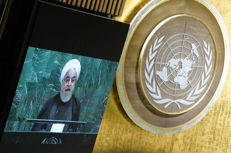 Iran's President Hassan Rouhani addresses the 74th session of the United Nations General Assembly at U.N. headquarters in New York City, New York, U.S.